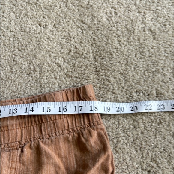 Athleta Womens Cabo Orange summer beach pull on Linen Textured 4" Short size 14 - Picture 13 of 15